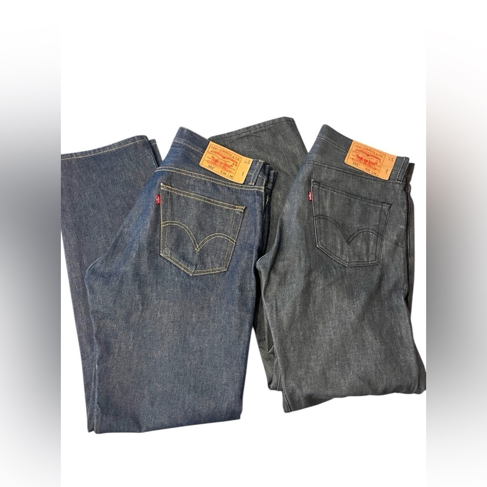 Vtg Levi's Original 501 Straight Leg Button Fly Blue Jeans Lot of 2 Sz 34x34